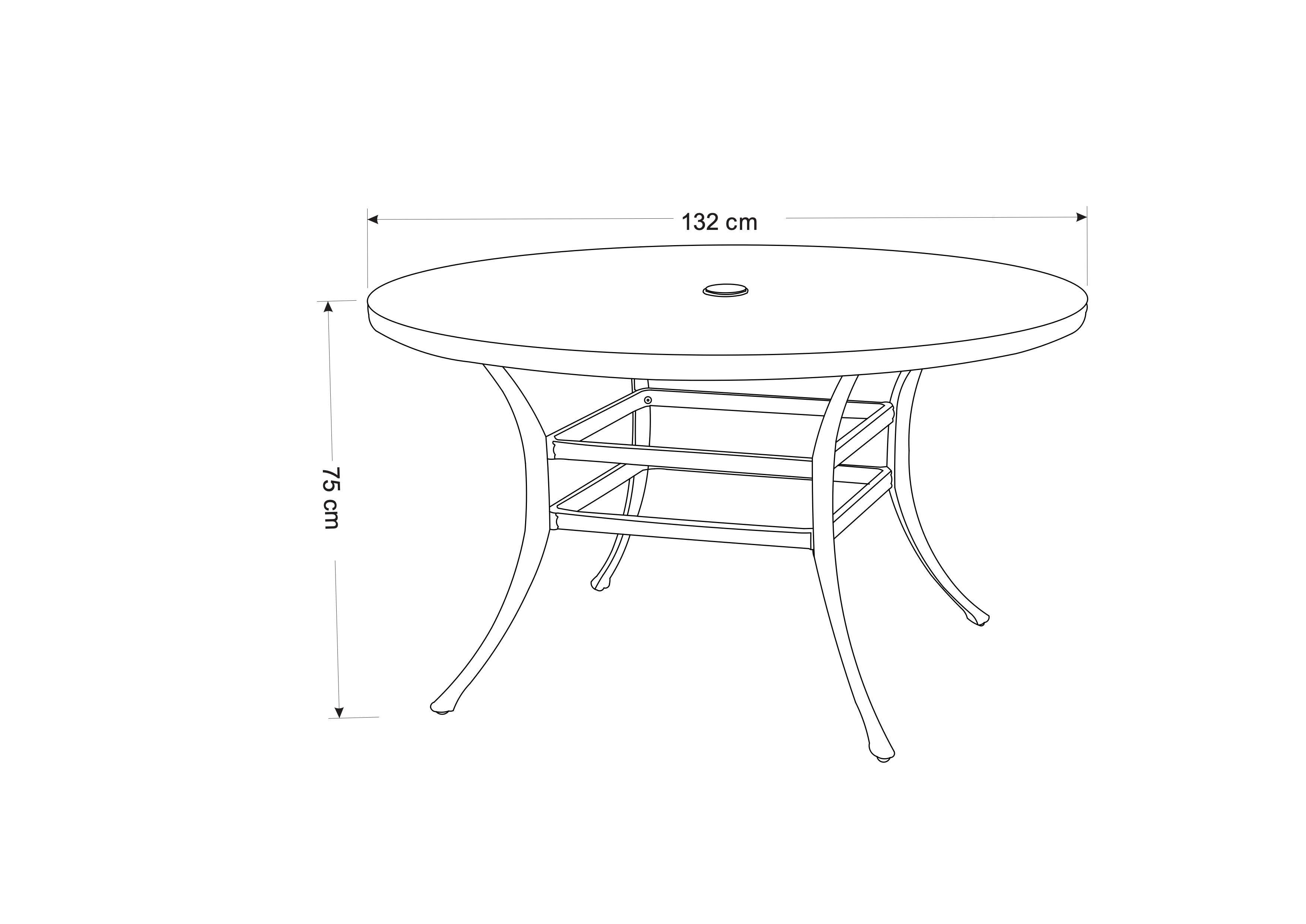 Buxton 6 Seat Round Dining Set dimensions